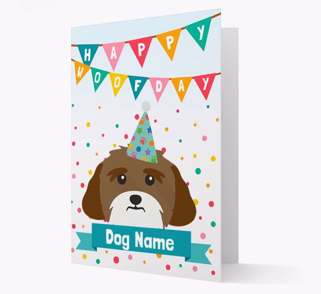 Personalised Card 'Happy Woofday {dogsName}' with {breedCommonName} Icon